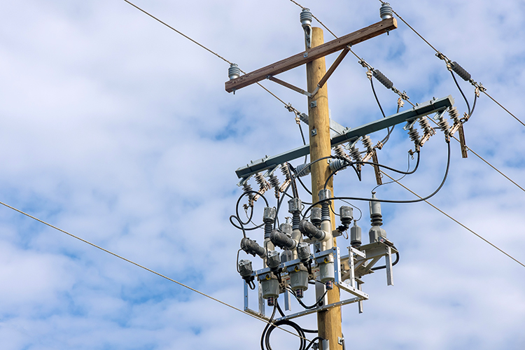 Technician performing recloser testing on a distribution line
